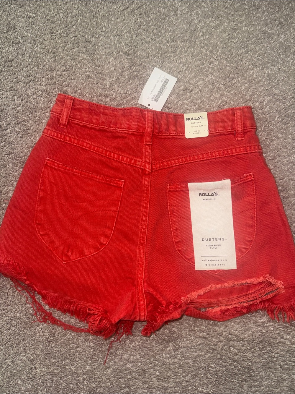 Rolla’s Duster High Rise Slim Red Denim Shorts - Picture 2 of 2